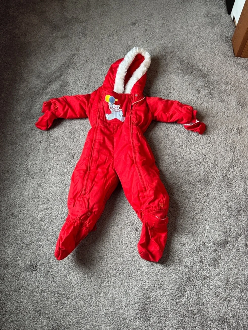 Heart Warmers Red Baby Winter Snowsuit Hooded 3 Piece Jumpsuit 6–24 Months